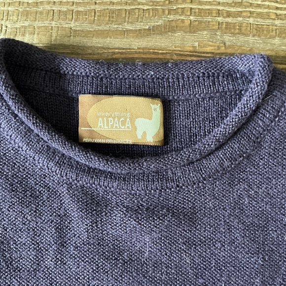 Everything Alpaca Purple Sweater with Blue Green Accents - Picture 2 of 5